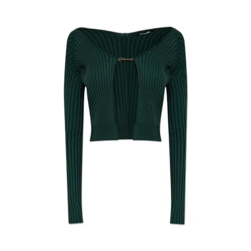 Cardigan With Logo Clip
