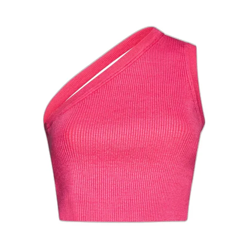 One-Shoulder Ribbed Knit Top