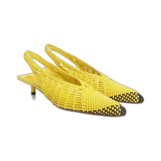 Woven Slingback Kitten Heels