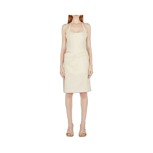 Halterneck Dress With Asymmetrical Drape