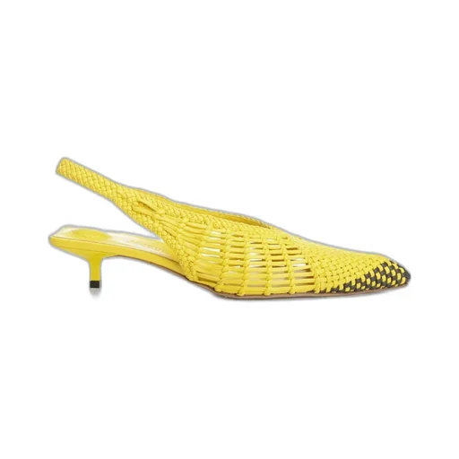 Woven Slingback Kitten Heels