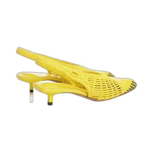 Woven Slingback Kitten Heels