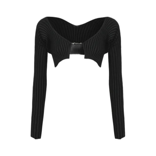 Ribbed Knit Cropped Cardigan