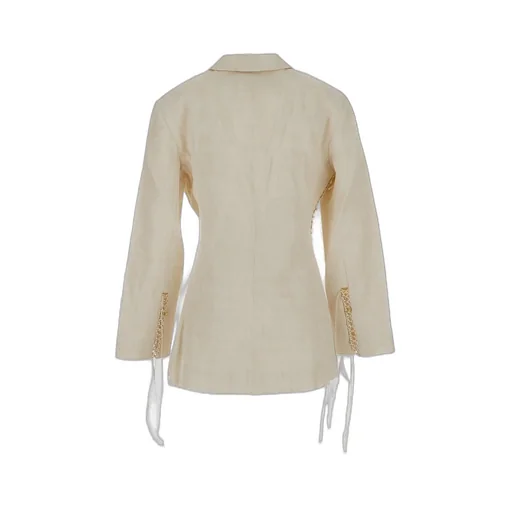 Double-Breasted Blazer With Chain Detail