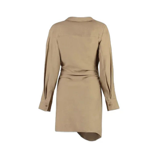 Draped Knot Shirt Dress