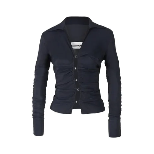 Ruched Button-Up Shirt