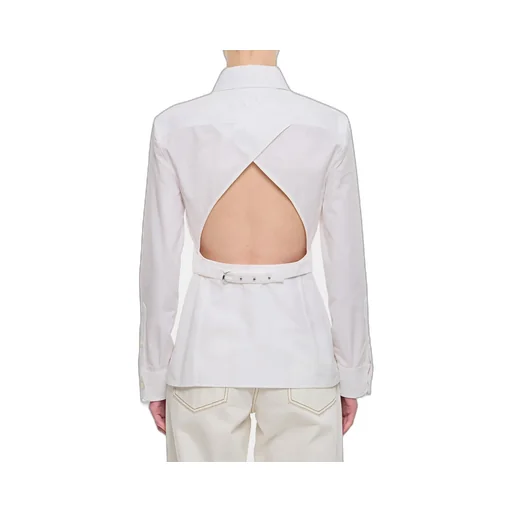 Cotton Poplin Shirt With Open Back