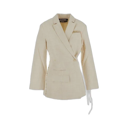 Double-Breasted Blazer With Chain Detail