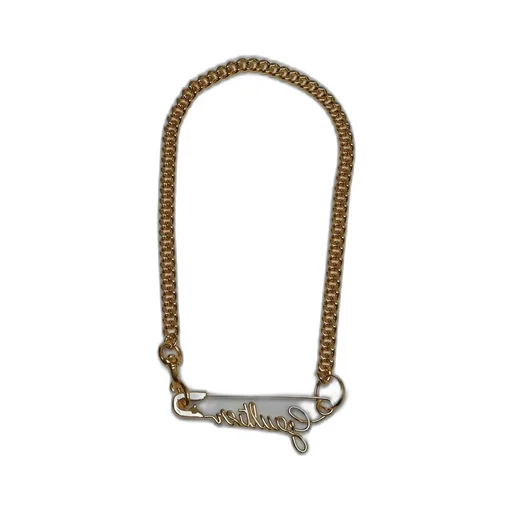 Chain Necklace With Safety Pin Charm