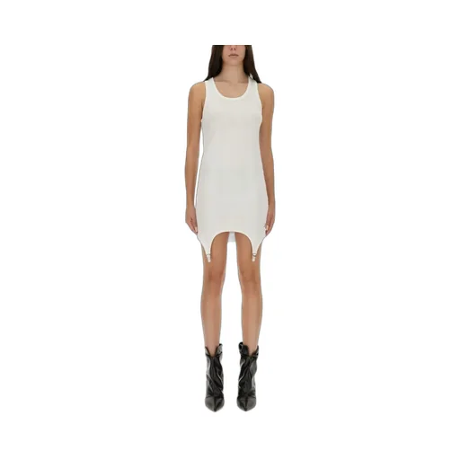 Ribbed Tank Dress With Garter Straps