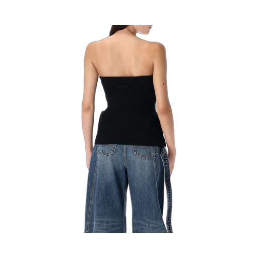 Ribbed Strapless Corset Top