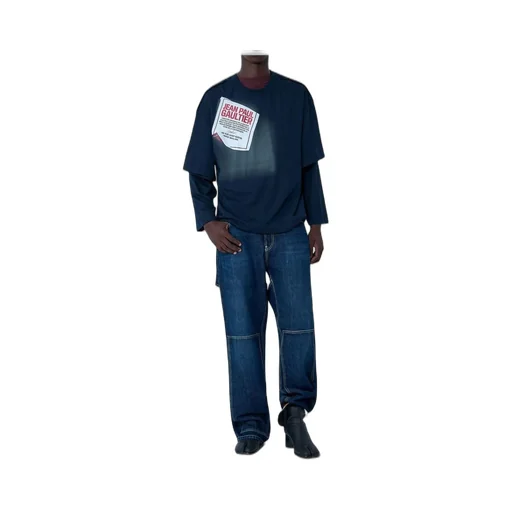 Distressed Wide-Leg Jeans