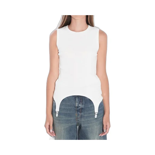Ribbed Tank Top With Suspenders
