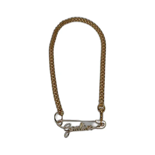 Chain Necklace With Safety Pin Charm
