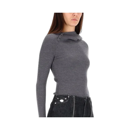 Ribbed Knit Hoodie