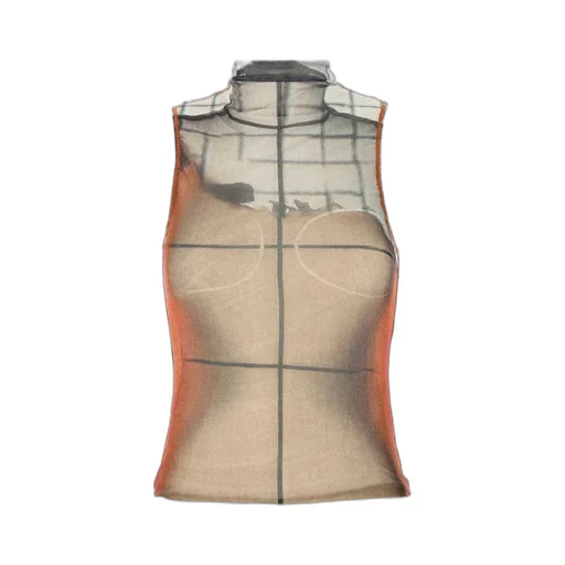 Mesh Turtleneck Top