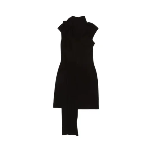 Asymmetric Dress With Scarf Detail