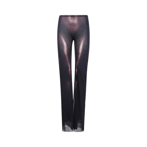 Sheer Metallic Flare Pants