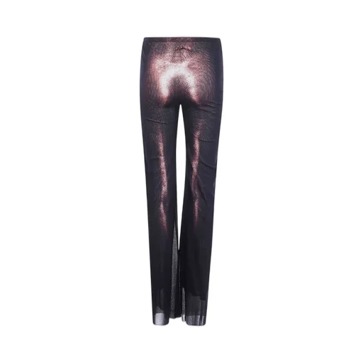 Sheer Metallic Flare Pants