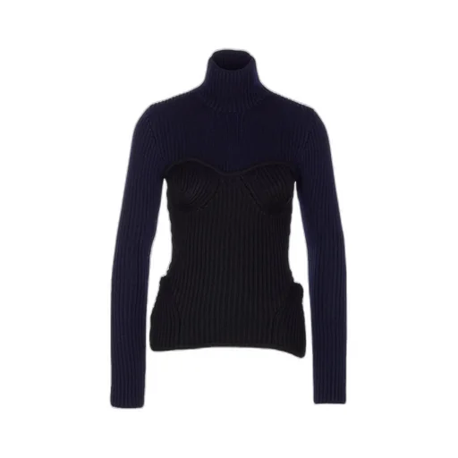 Ribbed Knit Turtleneck Corset Top