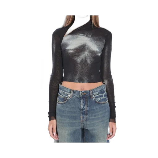 Mesh Turtleneck Top
