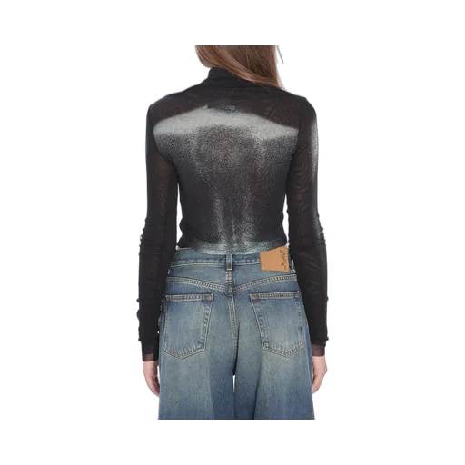 Mesh Turtleneck Top