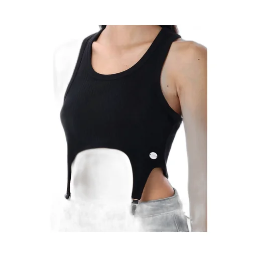 Ribbed Tank Top With Suspenders