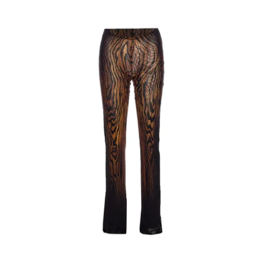 Wood Grain Print Mesh Pants