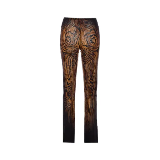 Wood Grain Print Mesh Pants