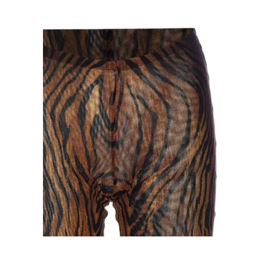 Wood Grain Print Mesh Pants