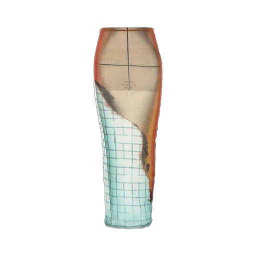 Printed Mesh Maxi Skirt