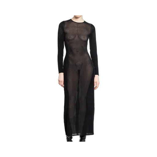 Sheer Ribbed Maxi Dress