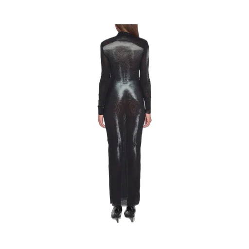 Sheer Long Sleeve Gown