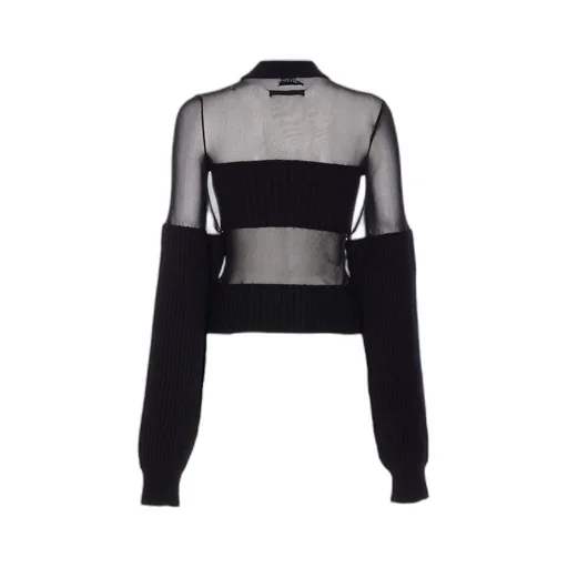 Sheer Panel Knit Sweater