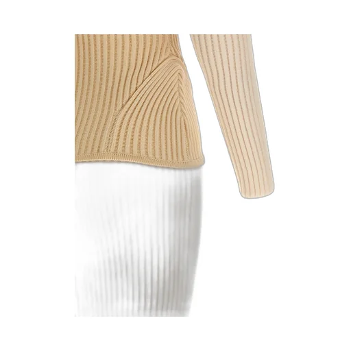 Ribbed Knit Dress With Corset Detail