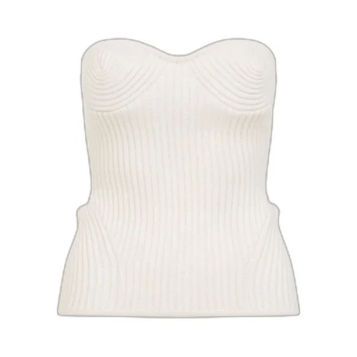Ribbed Strapless Corset Top