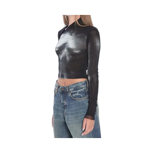 Mesh Turtleneck Top