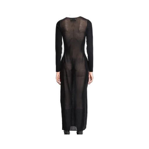 Sheer Ribbed Maxi Dress