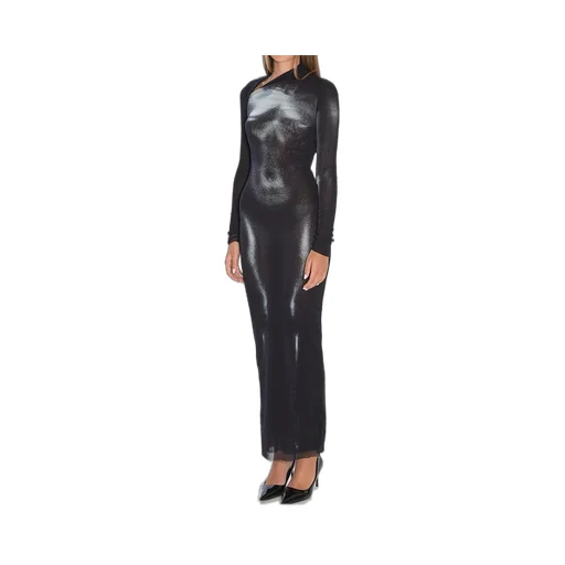 Sheer Long Sleeve Gown