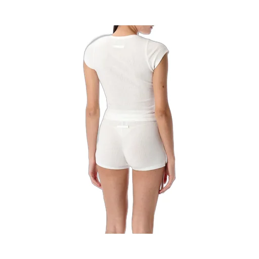 Ribbed Crop Top And Shorts Set