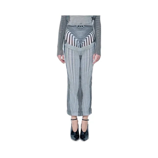 Striped Print Sheer Maxi Dress