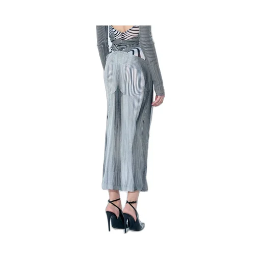 Striped Print Sheer Maxi Dress