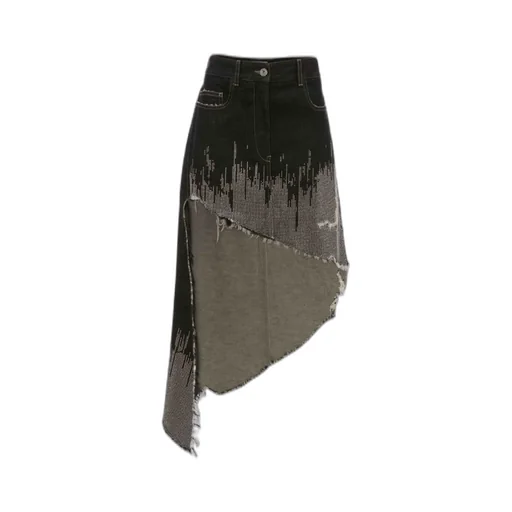 Asymmetric Denim Skirt