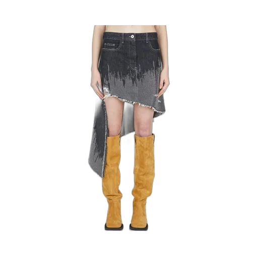 Asymmetric Denim Skirt