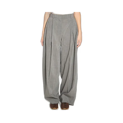Wide-Leg Pleated Trousers