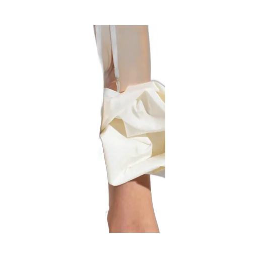 Satin Mini Dress With Puff Sleeves