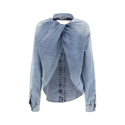 Denim Shirt With Twisted Back