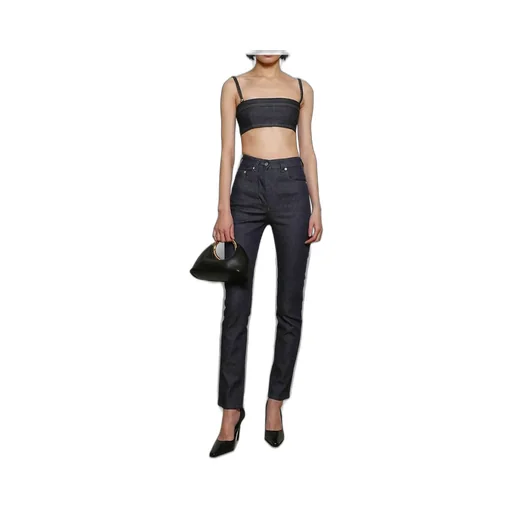 High-Waisted Straight Leg Jeans