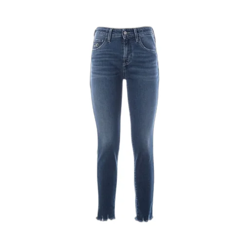 High-Waisted Skinny Jeans With Frayed Hem