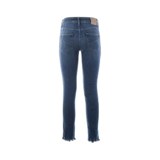 High-Waisted Skinny Jeans With Frayed Hem
